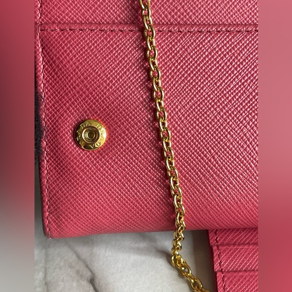 Prada saffiano fiocco portafoglio  pattina PEONIA long wallet - Picture 12 of 14